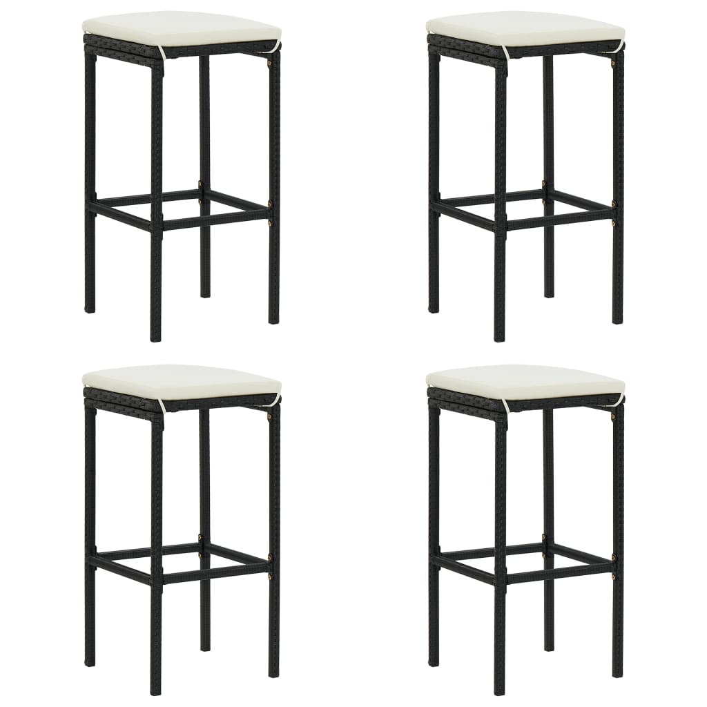 vidaXL Patio Bar Set Seating 3/5/9 Piece Black/Gray 23.6"/31.5" Table Length-2