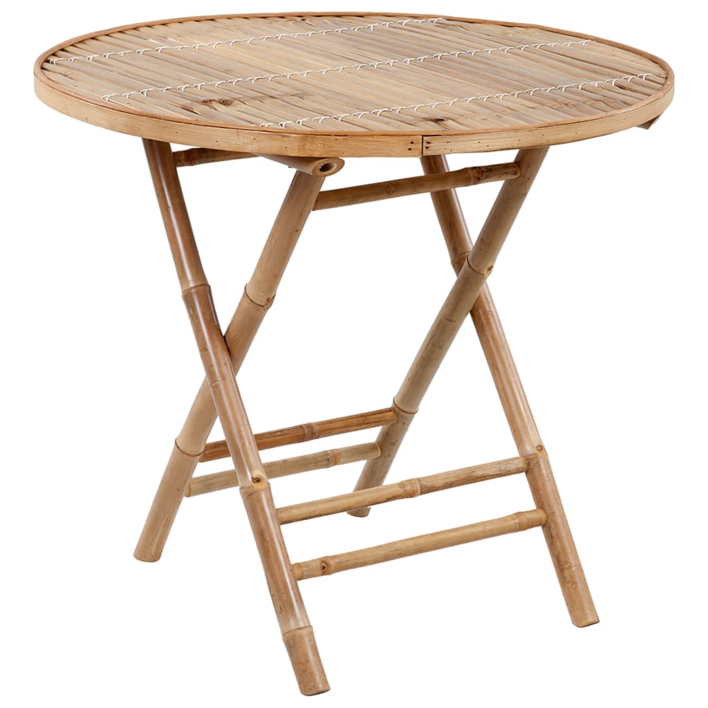 vidaXL Folding Outdoor Dining Set with Cushions 5 Piece Bamboo Graden Dinner-1