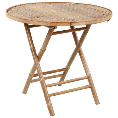 vidaXL Folding Outdoor Dining Set with Cushions 5 Piece Bamboo Graden Dinner-1