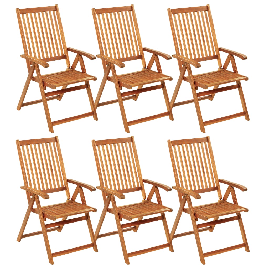 vidaXL Outdoor Recliner Chairs Patio Chair with Cushions Solid Wood Acacia-0