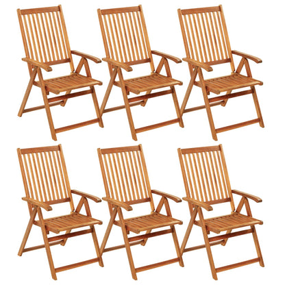 vidaXL Outdoor Recliner Chairs Patio Chair with Cushions Solid Wood Acacia-0