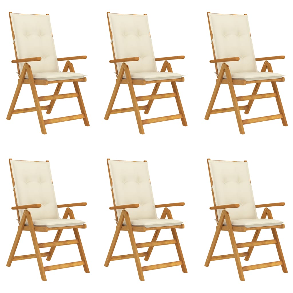 vidaXL Outdoor Recliner Chairs Patio Chair with Cushions Solid Wood Acacia-2