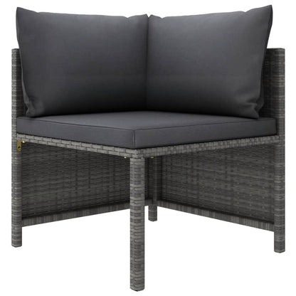 vidaXL 9 Piece Patio Lounge Set with Cushions Poly Rattan Gray-3