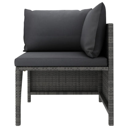 vidaXL 9 Piece Patio Lounge Set with Cushions Poly Rattan Gray-4