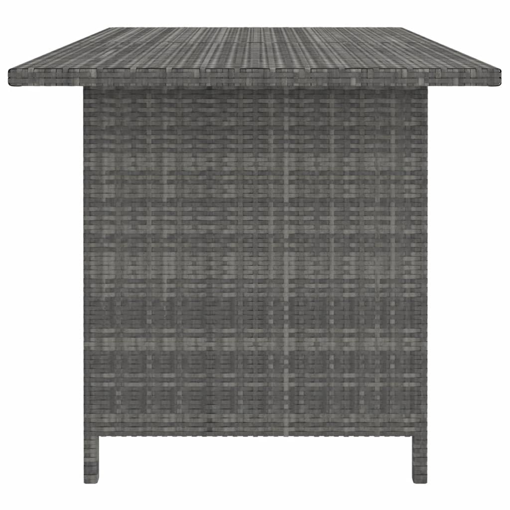 vidaXL 9 Piece Patio Lounge Set with Cushions Poly Rattan Gray-4