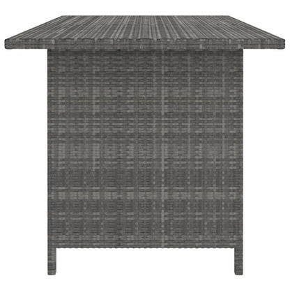 vidaXL 9 Piece Patio Lounge Set with Cushions Poly Rattan Gray-4