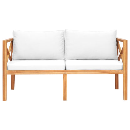 vidaXL Patio Garden Bench Loveseat with Cushions for Backyard Solid Wood Teak-3