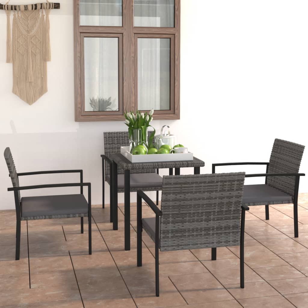vidaXL Patio Dining Set Dining Table and Chairs Furniture Set Poly Rattan-8