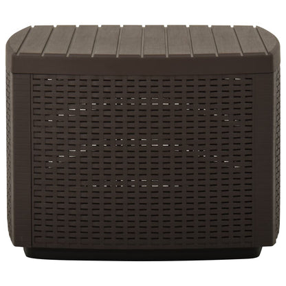 vidaXL Patio Table Mocha 20.9"x20.9"x15.7" Plastic-4