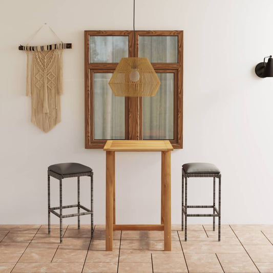 vidaXL Patio Bar Set Bar Table and Stools Patio Furniture Set with Cushions-10