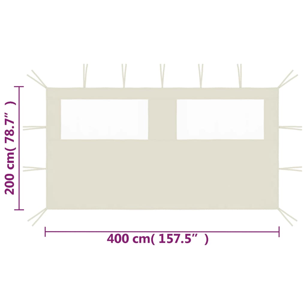 vidaXL Canopy Sidewall Patio Pavilion Panel Walls Gazebo Sidewall with Windows-0