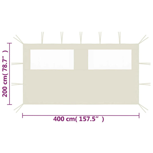 vidaXL Canopy Sidewall Patio Pavilion Panel Walls Gazebo Sidewall with Windows-0