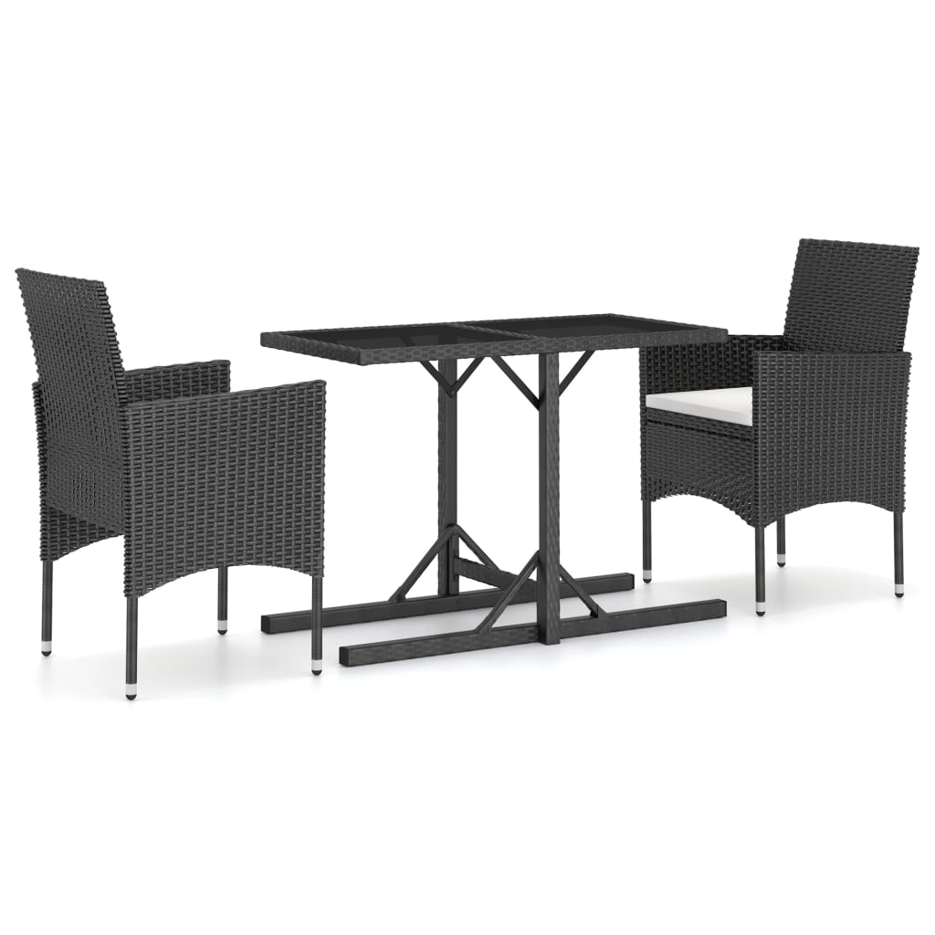 vidaXL Patio Dining Set 3 Piece Dining Table and Chairs Patio Conversation Set-2
