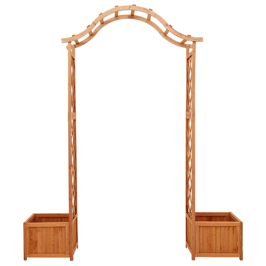 vidaXL Pergola Outdoor Garden Arch Pergola Trellis with Planter Solid Wood Fir-3