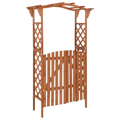 vidaXL Pergola Outdoor Pergola Garden Arch with Gate for Deck Solid Wood Fir-1