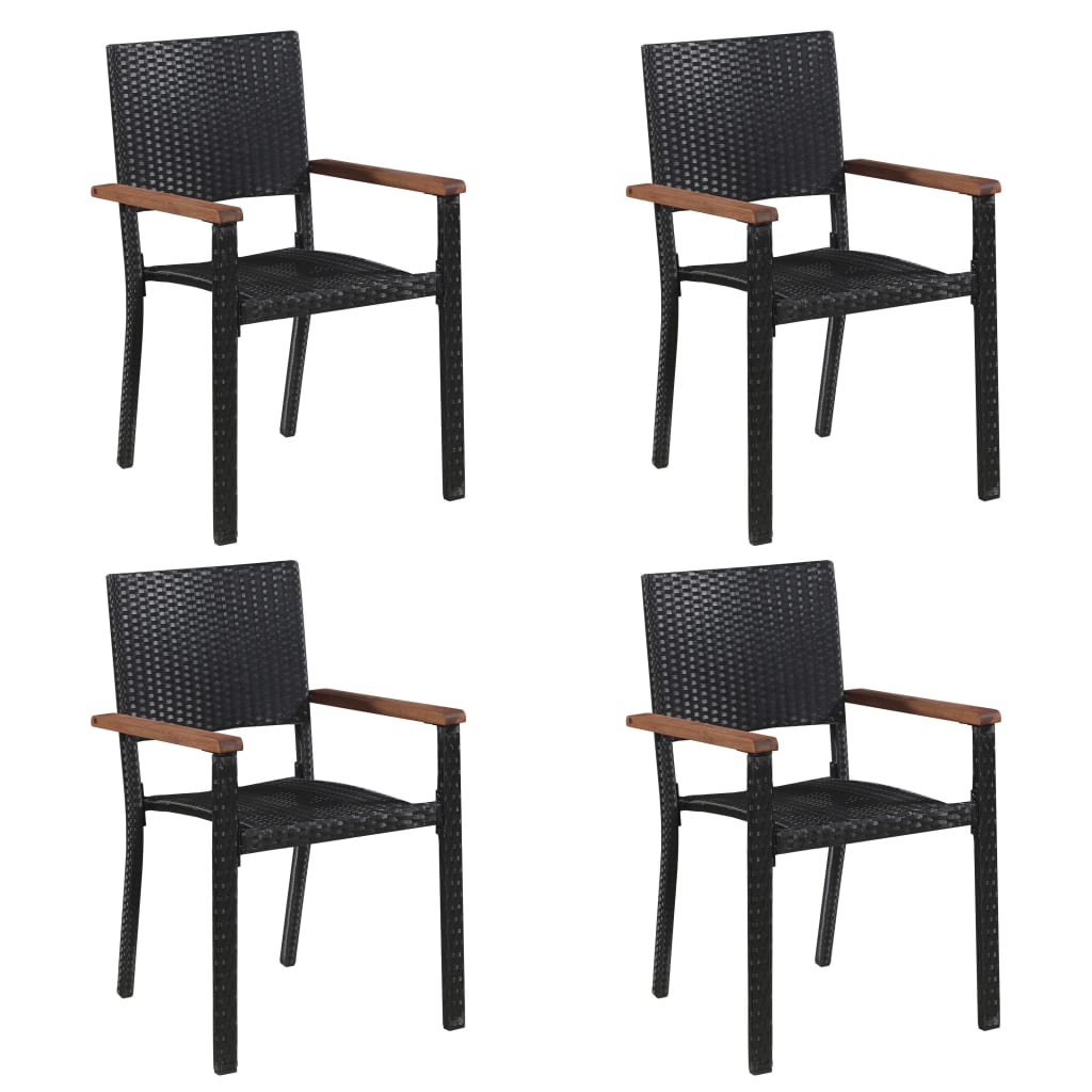 vidaXL 5 Piece Patio Dining Set Black-2