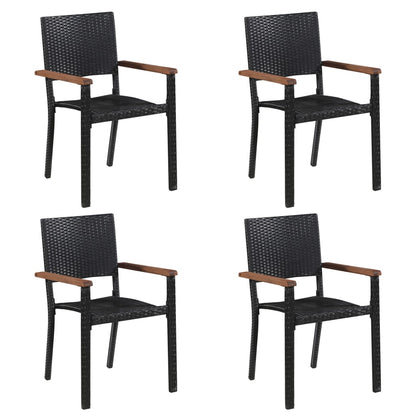 vidaXL 5 Piece Patio Dining Set Black-2