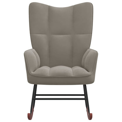 vidaXL Rocking Chair Light Gray Velvet-0