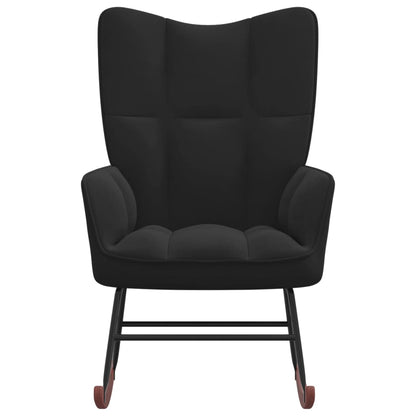 vidaXL Rocking Chair Black Velvet-0