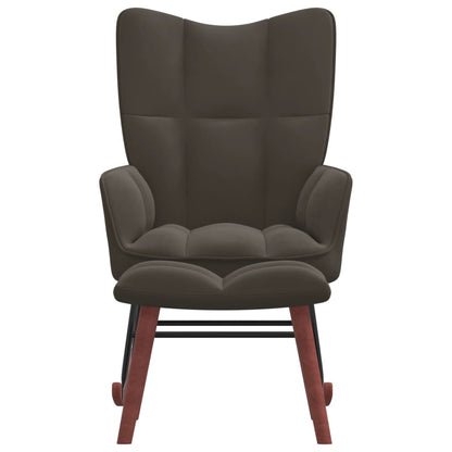 vidaXL Rocking Chair with Ottoman Dark Gray Velvet-0