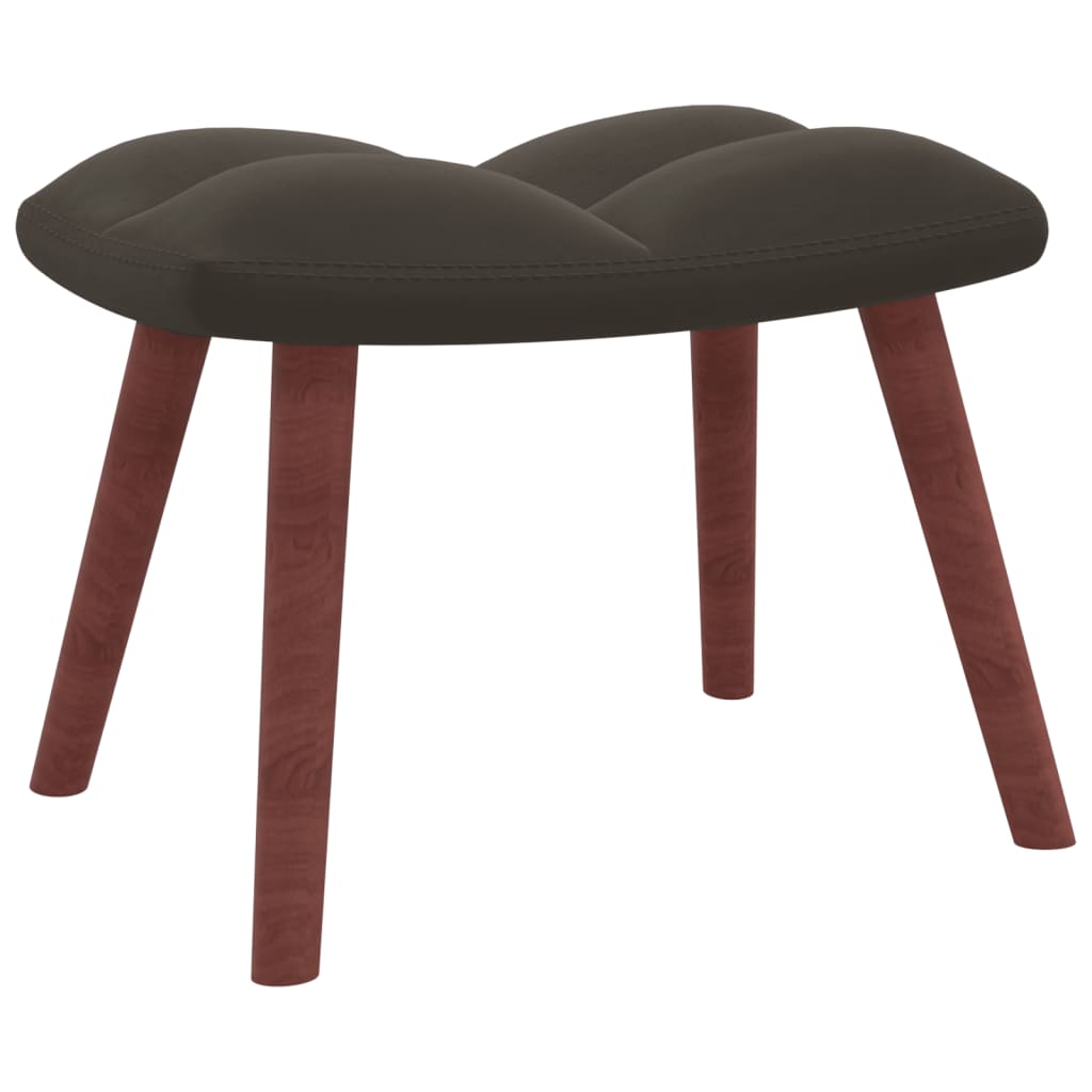 vidaXL Rocking Chair with Ottoman Dark Gray Velvet-4