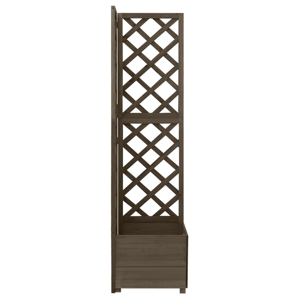 vidaXL Planter Flower Box Trellis Raised Bed Outdoor Planter Solid Firwood-0