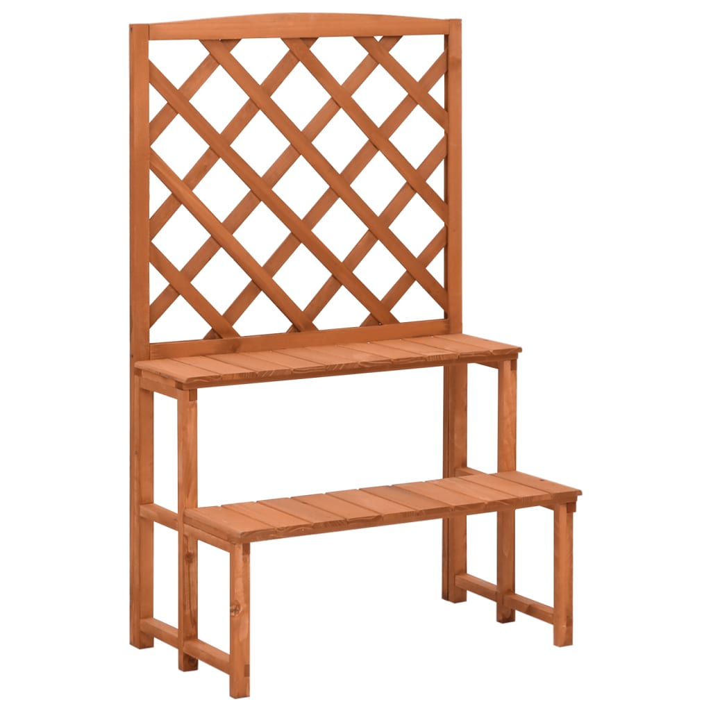 vidaXL Plant Rack 2-Tier Plant Stand with Trellis Flower Pot Stand Solid Wood-1
