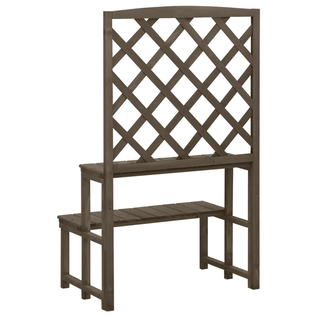 vidaXL Plant Rack 2-Tier Plant Stand with Trellis Flower Pot Stand Solid Wood-2