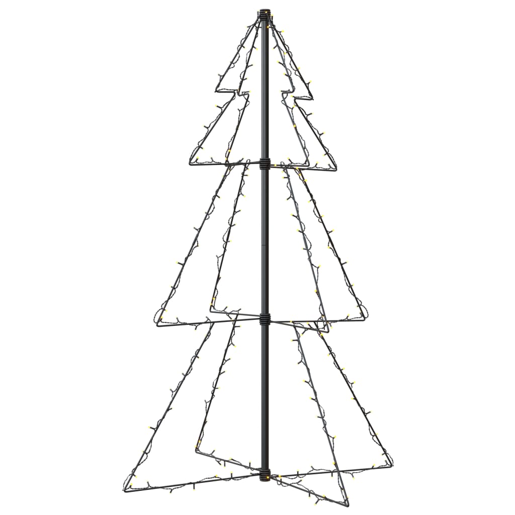 vidaXL Christmas Cone Tree Artificial Xmas Tree with LEDs Christmas Lighting-3