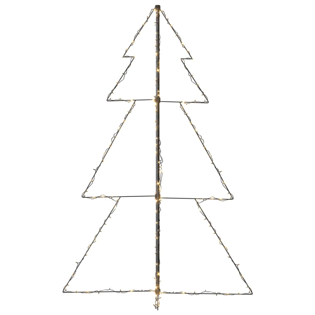vidaXL Christmas Cone Tree Artificial Xmas Tree with LEDs Christmas Lighting-0