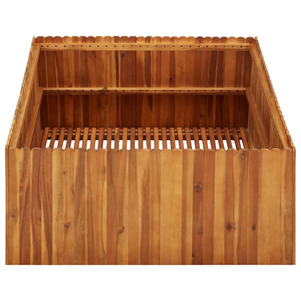 vidaXL Garden Raised Bed 39.4"x39.4"x19.7" Solid Acacia Wood-3