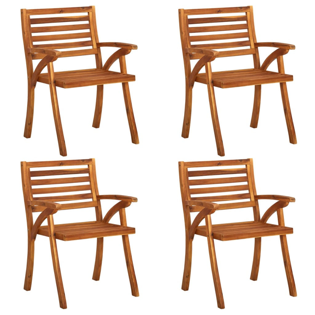 vidaXL Patio Chairs Outdoor Patio Dining Chair with Armrest Solid Wood Acacia-1