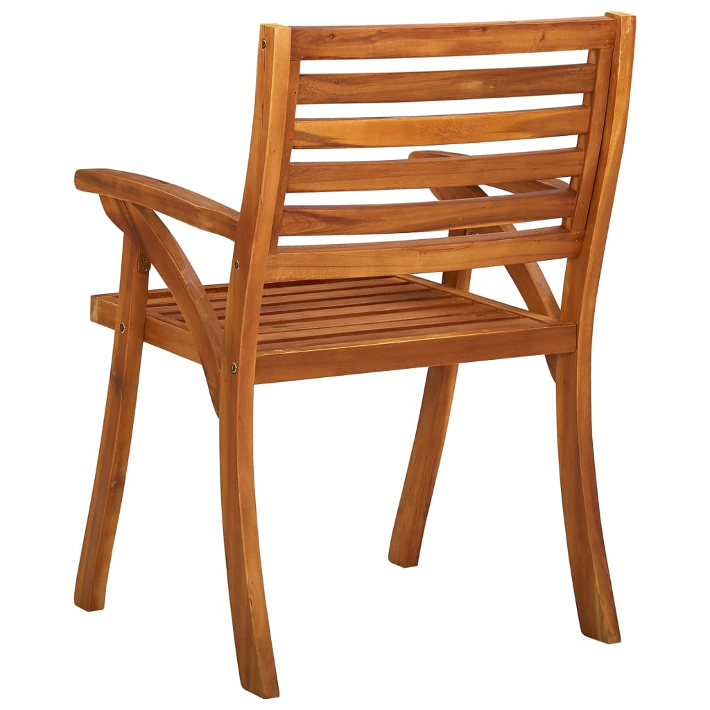 vidaXL Patio Chairs Outdoor Patio Dining Chair with Armrest Solid Wood Acacia-4
