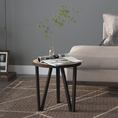 vidaXL Tea Table Accent Coffee Side Table with Steel Frame and Yellow MDF-6