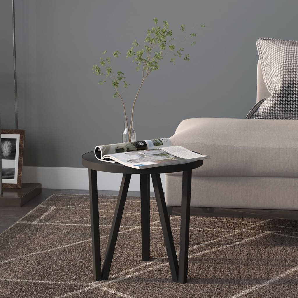 vidaXL Tea Table Accent Coffee Side Table with Steel Frame and Yellow MDF-5