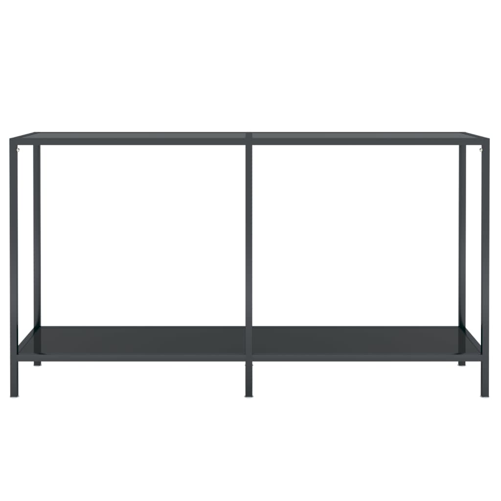 vidaXL Console Table Accent Side Table with Steel Frame Black Tempered Glass-0