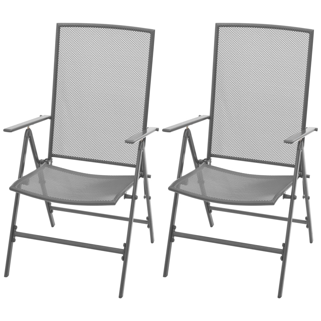 vidaXL 3 Piece Patio Dining Set Steel Anthracite-2