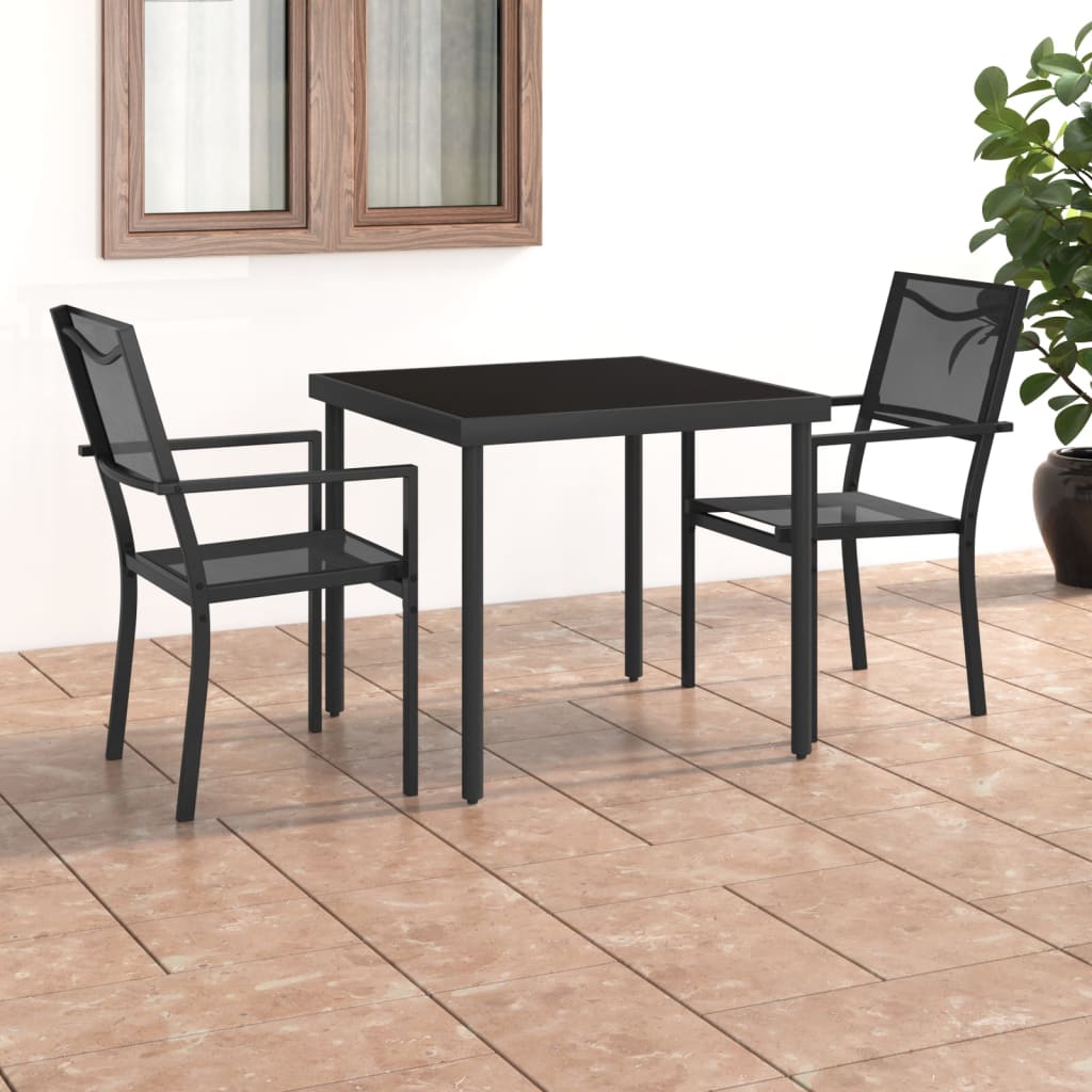 vidaXL Patio Dining Set Outdoor Table and Chair Patio Conversation Set Steel-3
