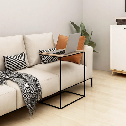 vidaXL Side Table Black 21.7"x13.8"x26" Engineered Wood-0