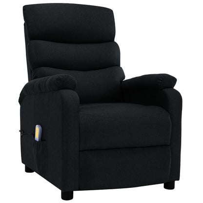 vidaXL Massage Recliner Black Fabric-2