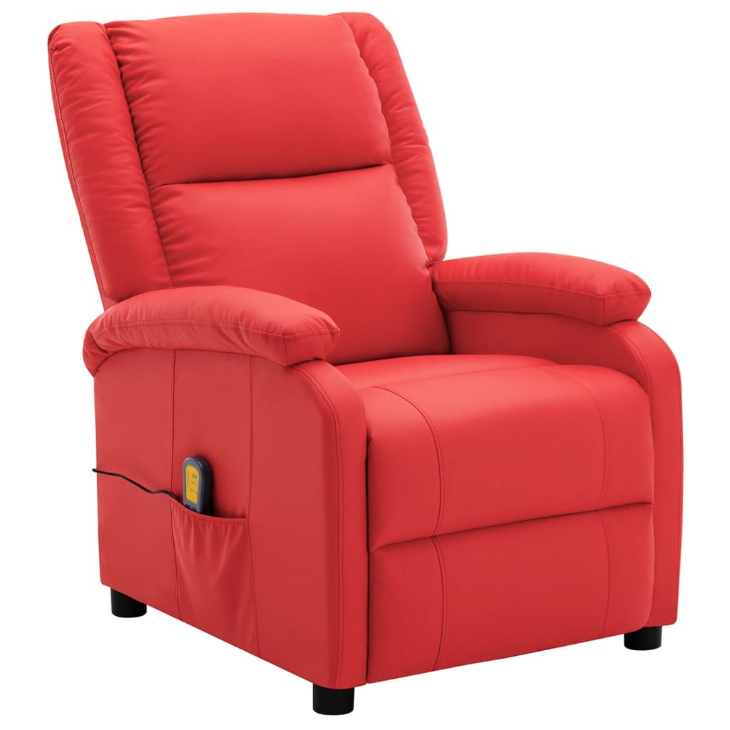 vidaXL Massage Chair Massaging Recliner Push Chair for Elderly Faux Leather-0