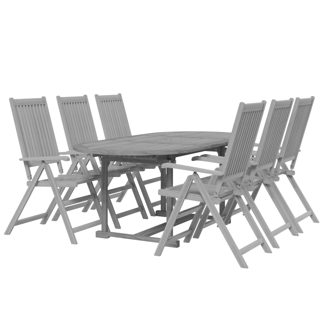 vidaXL 7 Piece Patio Dining Set Solid Wood Acacia-2