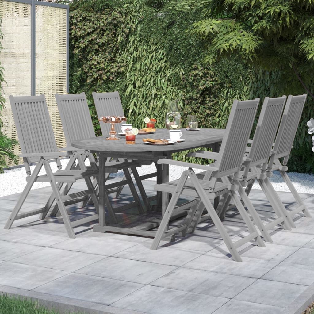 vidaXL 7 Piece Patio Dining Set Solid Wood Acacia-1