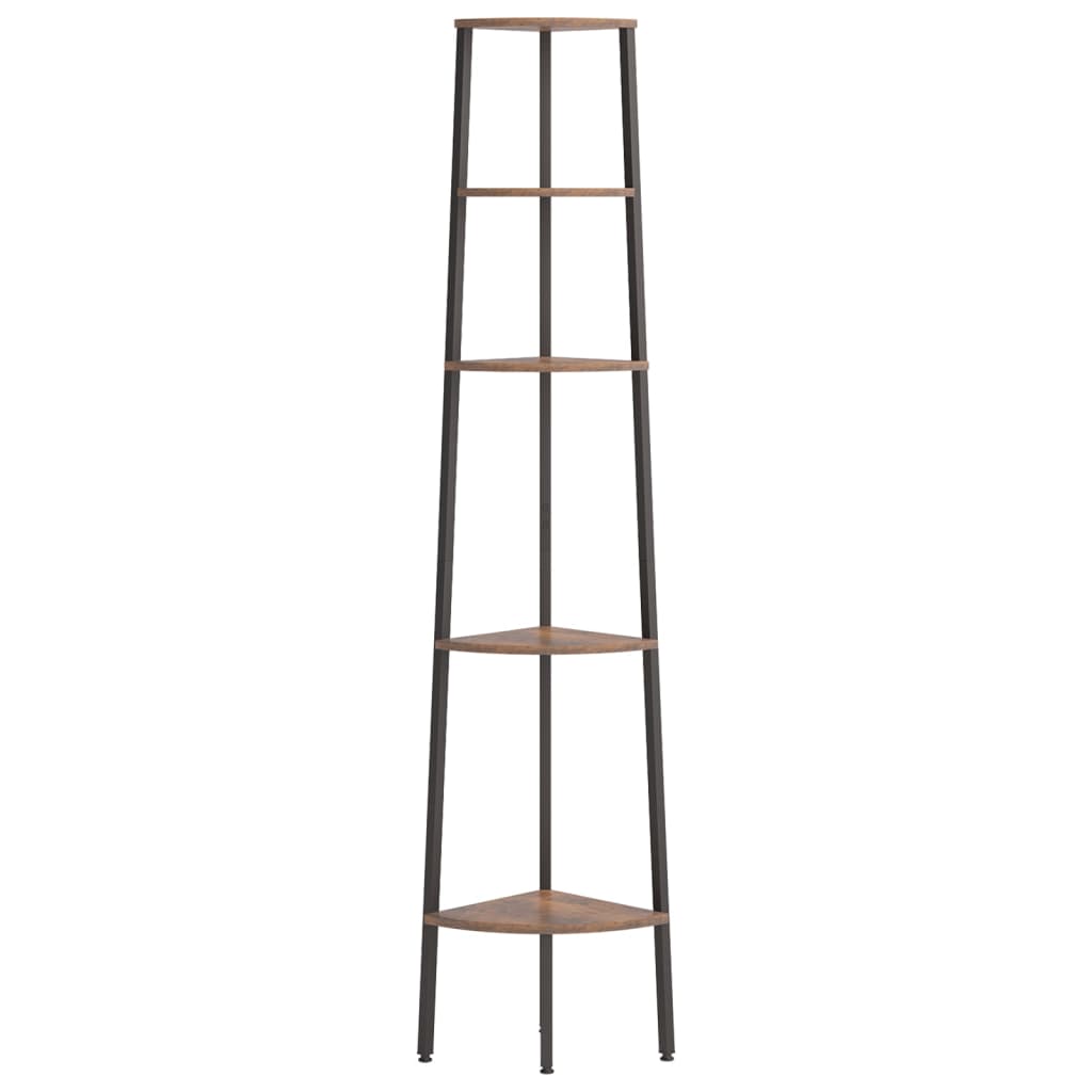 vidaXL 5-Tier Corner Shelf Storage Display Bookshelf for Home Living Room-3