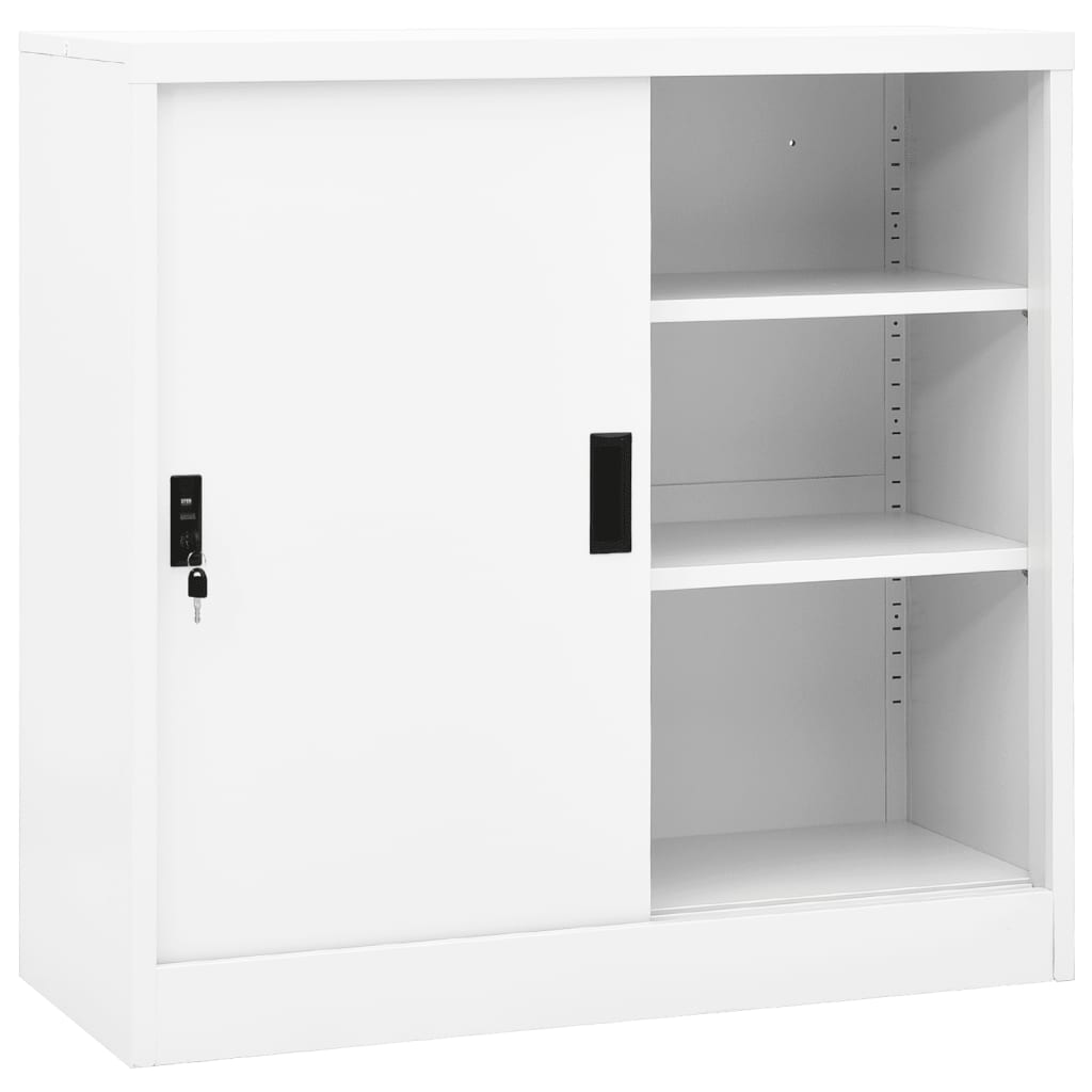 vidaXL Office Cabinet with Sliding Door Anthracite 35.4"x15.7"x35.4" Steel-1