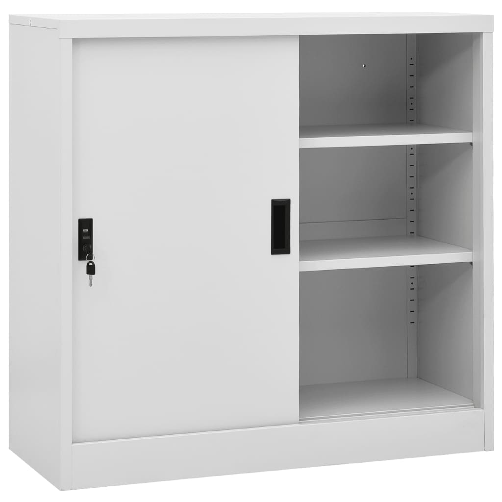 vidaXL Office Cabinet with Sliding Door Anthracite 35.4"x15.7"x35.4" Steel-7