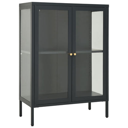 vidaXL Sideboard Storage Side Table for Living Room Bedroom Steel and Glass-1