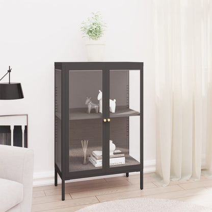 vidaXL Sideboard Storage Side Table for Living Room Bedroom Steel and Glass-5