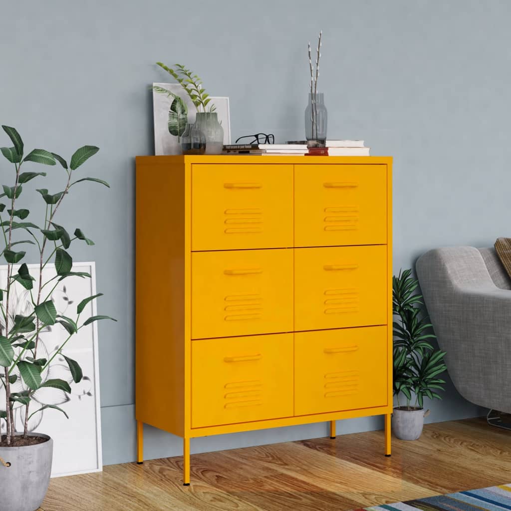 vidaXL Drawer Cabinet Freestanding Storage File Cabinet for Home Office Steel-8