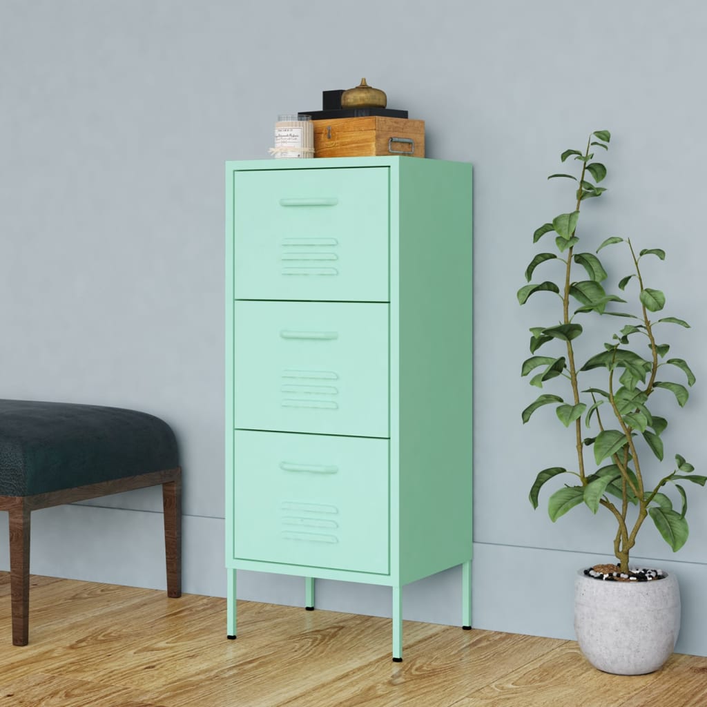 vidaXL Storage Cabinet Freestanding File Cabinet with Drawers for Office Steel-7